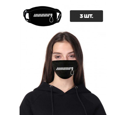 Черная защитная маска с принтом молнии, 3 шт.