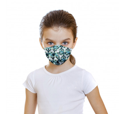 Детская защитная зеленая маска с принтом
