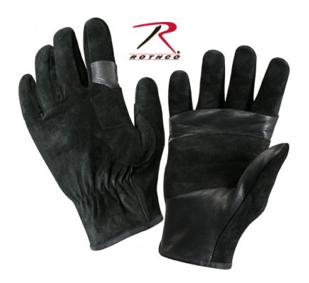 Кожаные черные перчатки 3482