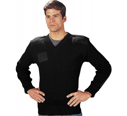 Шерстяной свитер черный 6344