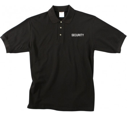 Черная футболка поло SECURITY 7698