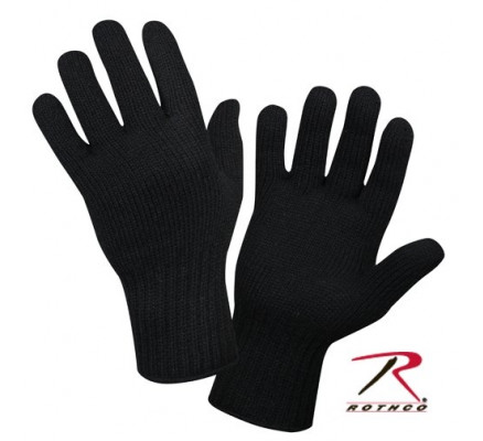 Черные шерстяные перчатки 8518