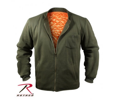 Оливковая флисовая куртка 8549