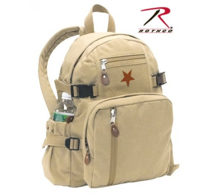 Винтажный мини-рюкзак со звездой хаки 9162