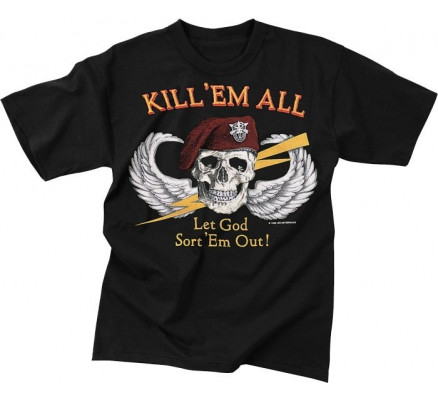 Черная футболка KILL EM ALL 6637