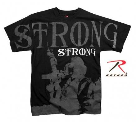 Черная винтажная футболка STRONG 66390