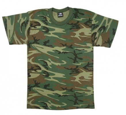 Прочная футболка Лесной камуфляж 9777