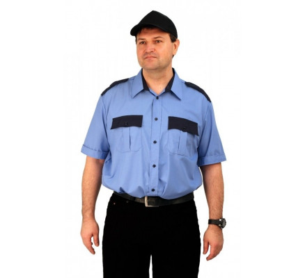 Рубашка Охрана кор. рукав голубая