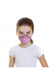 Детская защитная фиолетовая маска в горох