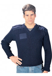 Шерстяной свитер темно-синий 6343