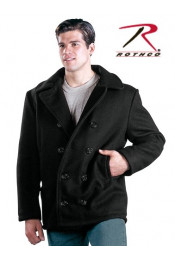 Шерстяное черное пальто 7064
