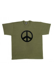 Оливковая футболка со знаком мира 60057