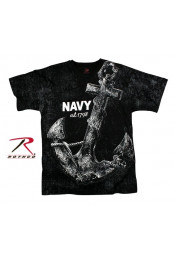 Винтажная черная футболка NAVY ANCHOR 66320